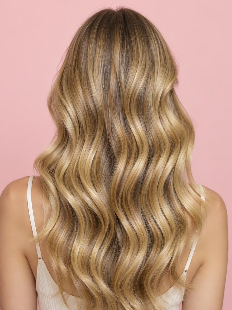 Honey blonde balayage waves